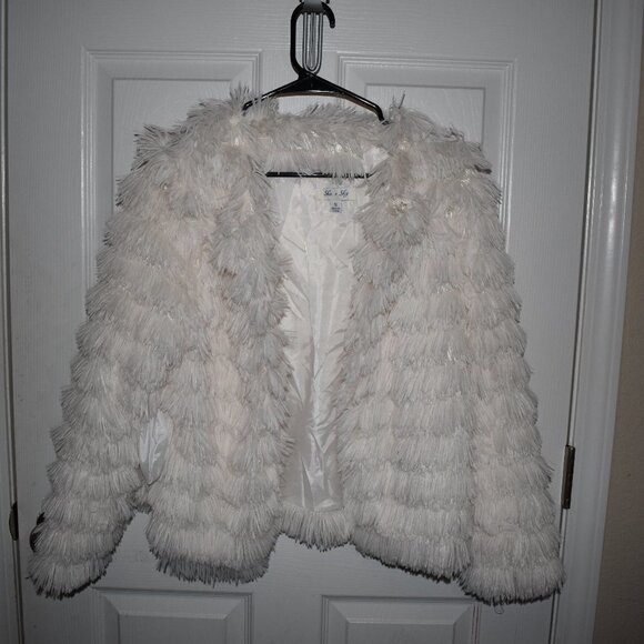 She + Sky Jackets & Blazers - SHE + Sky Faux White Shag Teddy Jacket cruella de vil costume idea